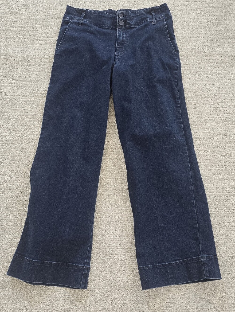 a new day Navy Wide-Leg Women's Stretch Trouser Jeans Dark Denim